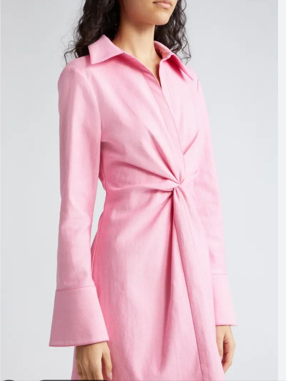 Cinq à Sept McKenna Twist Front Long Sleeve Dress Pink Size 8